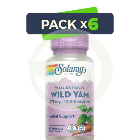 Pack 6x Mexican Yam 275Mg. 60 Cápsulas Solaray