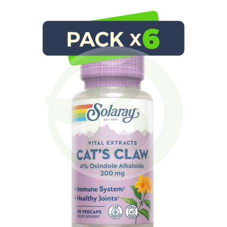 Pack 6x Uña de Gato 30 Cápsulas Solaray