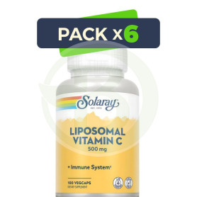Pack 6x Lipo Vitamin C 400Mg. 100 Cápsulas Vegetales Solaray