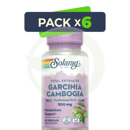 Pack 6x Garcinia Cambogia 500Mg. 60 Cápsulas Solaray
