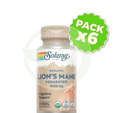 Pack 6x Melena de León 1000Mg 60 Cápsulas Solaray