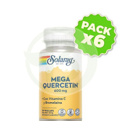 Pack 6x Mega Quercitin 600Mg. 30 Capsule Vegetali Solaray