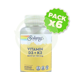Pack 6x Big D3 y K2 120 Capsule Solaray