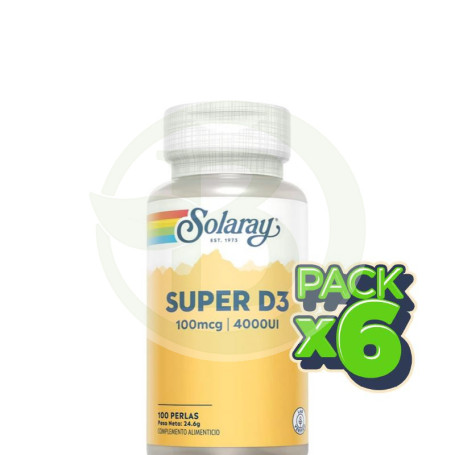 Pack 6x Super D3 4000Ui 100 Perlas Solaray