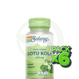 Pack 6x Gotu Kola 100 Capsulas Solaray