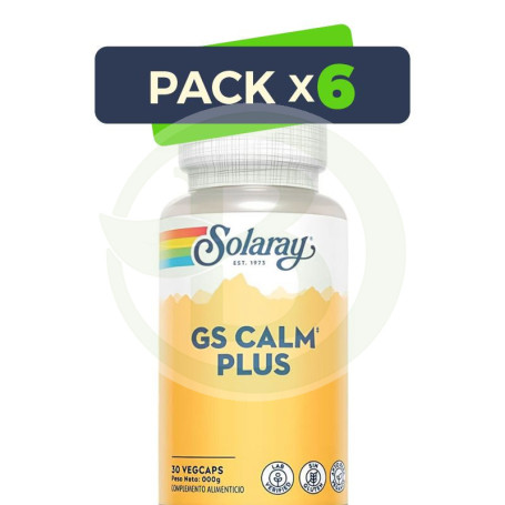 Pack 6x Gs Calm Plus 30 Cápsulas Solaray