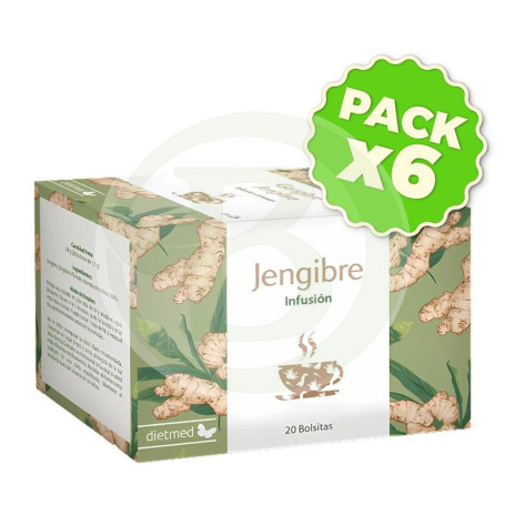 Pack 6x Infusión Jengibre 20 Bolsitas Dietmed