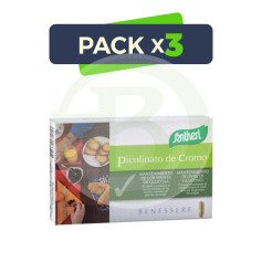 Pack 3x Picolinato Di Cromo 40 Capsule Santiveri