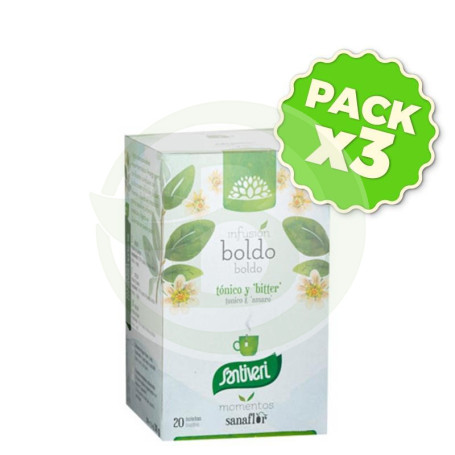 Pack 3x Sanaflor Boldo 20 Filtros Santiveri