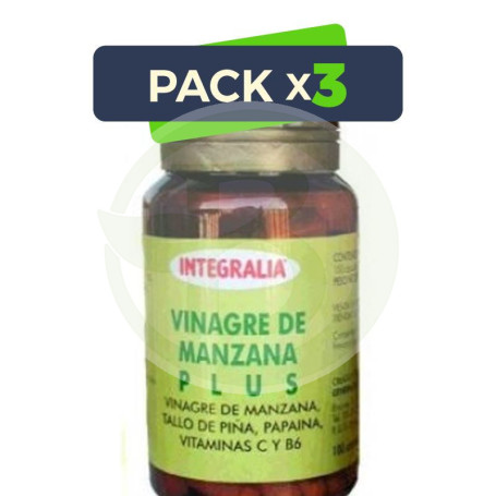 Pack 3x Vinagre de Manzana Plus 100 Cápsulas Integralia
