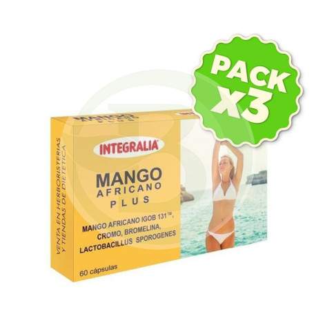 Pack 3x Mango Africano Plus 60 Cápsulas Integralia
