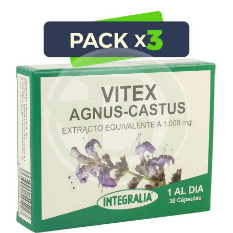 Pack 3x Vitex Agnus Castus 30 Cápsulas Integralia