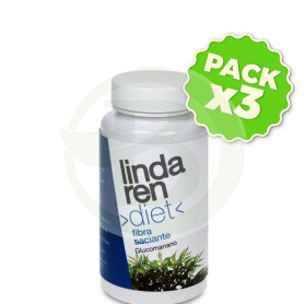 Pack 3x Glucomanano 60 Cápsulas Lindaren Diet