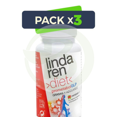 Pack 3x Prometabol Glp 60 Cápsulas Lindaren Diet