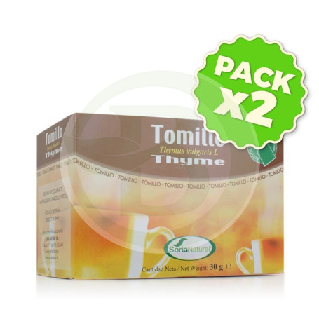 Pack 2x Infusiones de Tomillo 20 Filtros Soria Natural