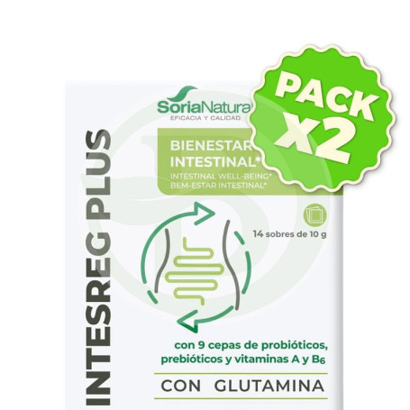 Pack 2x Intesreg Plus 14 Sobres Soria Natural