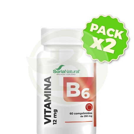Pack 2x Vitamina B6 Liberación Sostenida 60 Comprimidos Soria Natural