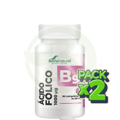 Pack 2x Ácido Fólico Liberación Sostenida 90 Comprimidos Soria Natural