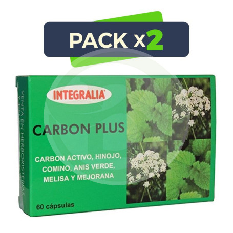 Pack 2x Carbón Plus 60 Cápsulas Integralia