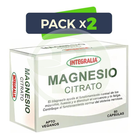 Pack 2x Magnesio Citrato 60 Cápsulas Integralia