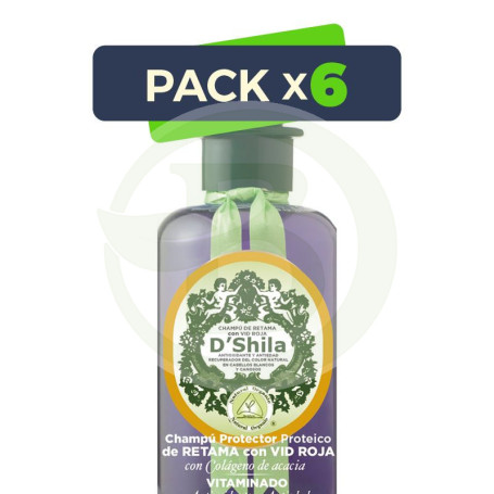 Pack 6x Champú Proteico De Retama con Vid Roja 300Ml. Shila