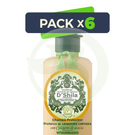 Pack 6x Champú Proteico De Levadura De Cerveza 300Ml. Shila