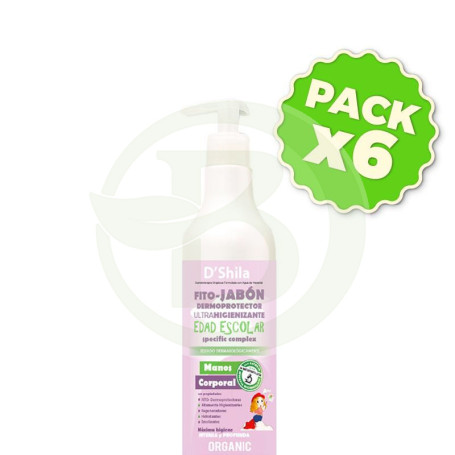 Pack 6x Fito-Jabón Dermoprotector Edad Escolar 500Ml. Shila