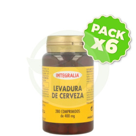 Pack 6x Levadura de Cerveza y Germen de Trigo 280 Comprimidos Integralia