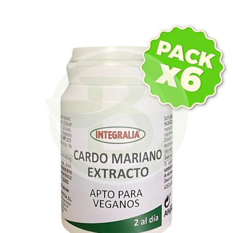 Pack 6x Extracto De Cardo Mariano 60 Cápsulas Integralia