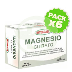 Pack 6x Magnesio Citrato 60 Capsule Integralia