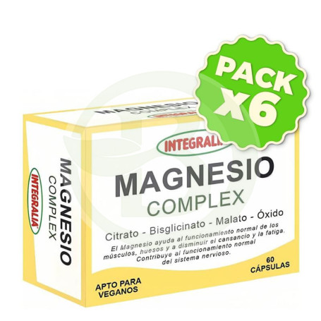 Pack 6x Magnesio Complex 60 Cápsulas Integralia