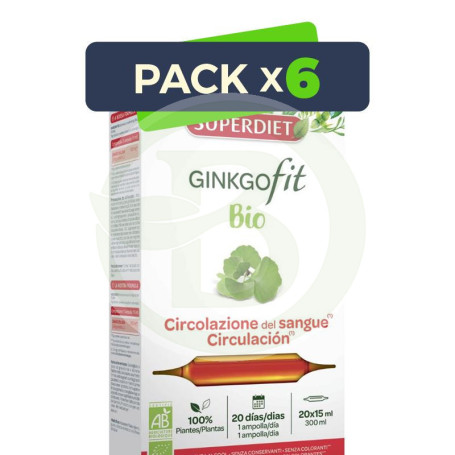 Pack 6x Ginkgofit Bio 20 Ampollas Superdiet
