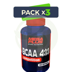 Pack 3x Bcaa 4:1:1 Competition 150 Cápsulas Megaplus