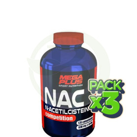 Pack 3x Nac N-Acetilcisteina Competition 120 Comprimidos Megaplus