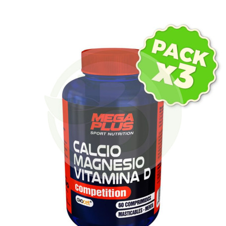 Pack 3x Calcio + Magnesio + Vitamina D Competition 60 Comprimidos Megaplus