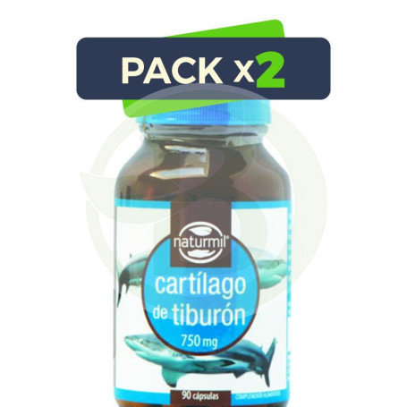 Pack 2x Cartílago de Tiburón 750Mg. 90 Cápsulas Naturmil