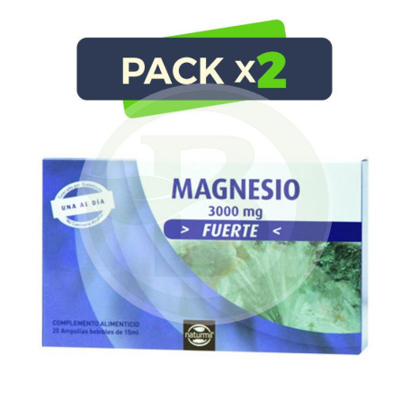 Pack 2x Magnesio Fuerte 20 Ampollas 15Ml. Naturmil