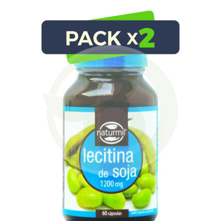 Pack 2x Lecitina de Soja 1200Mg. 60 Cápsulas Naturmil