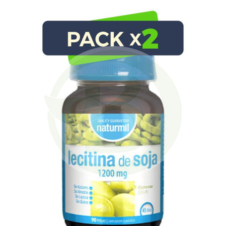 Pack 2x Lecitina De Soja 1200Mg 90 Perlas Naturmil