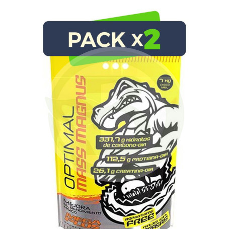 Pack 2x Optimal Mass Magnus Brownie 7Kg. Megaplus