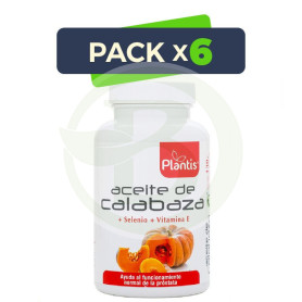 Pack 6x Aceite De Calabaza con Selenio 180 Cápsulas Plantis