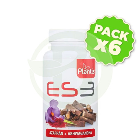 Pack 6x Es3 Azafrán + Ashwagandha 30 Cápsulas Plantis