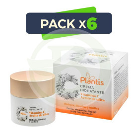 Pack 6x Crema Facial Hidratante con Vit.C +Ffp30 50Ml Plantis