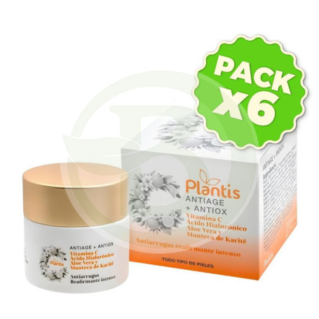 Pack 6x Crema Facial Antiedad+Antioxidante con Vit.C 50Ml Plantis