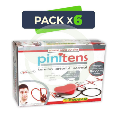 Pack 6x Pinitens 60 Cápsulas Pinisan