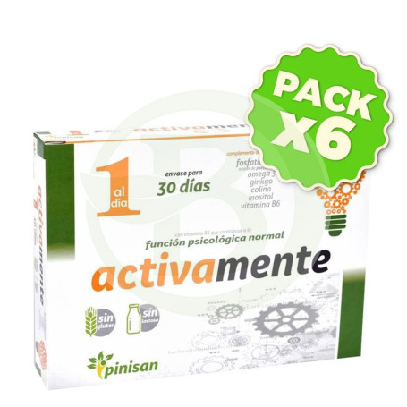 Pack 6x Activamente 30 Cápsulas Pinisan