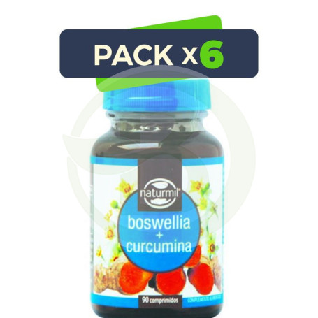 Pack 6x Boswellia + Curcumina 90 Comprimidos Naturmil