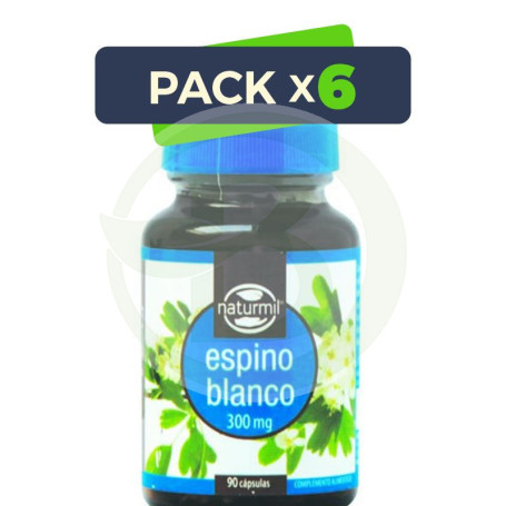 Pack 6x Espino Blanco 300Mg. 90 Cápsulas Naturmil