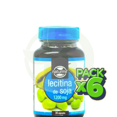 Pack 6x Lecitina de Soja 1200Mg. 30 Cápsulas Naturmil