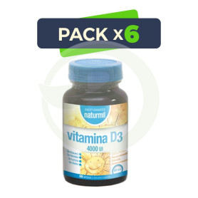 Pack 6x Vitamina D3 4.000UI. 60 Cápsulas Naturmil
